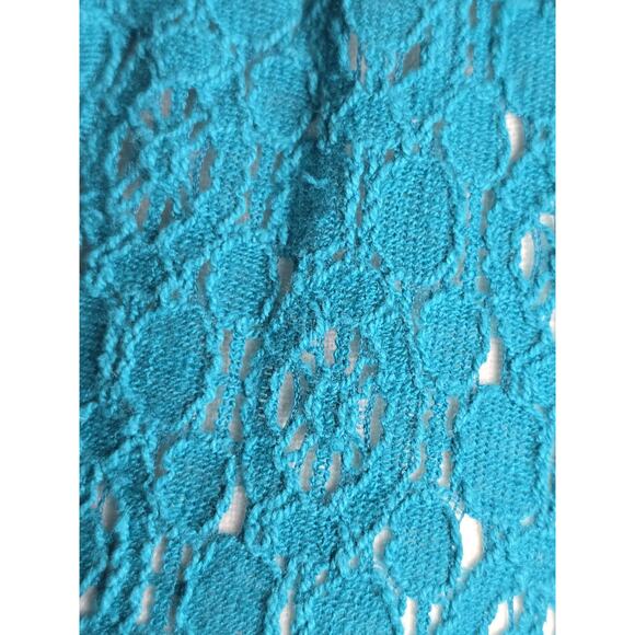 Ruby Rd Favorites Women's Blue Lace Button Up 3/4 Sleeve Shirt Top Size 20W Plus - Picture 3 of 6